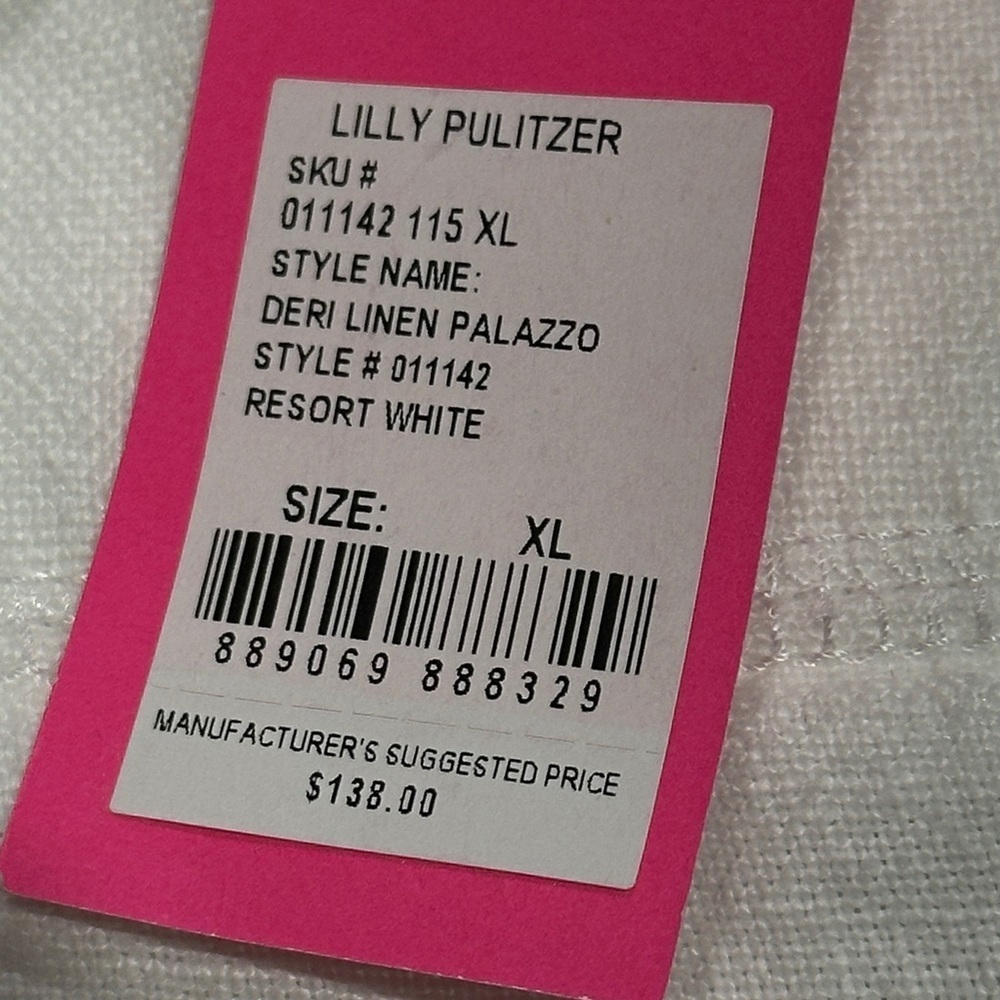 Lilly Pulitzer Deri Linen Palazzo Pants in Resort White - Size XL - NWT - Picture 5 of 6